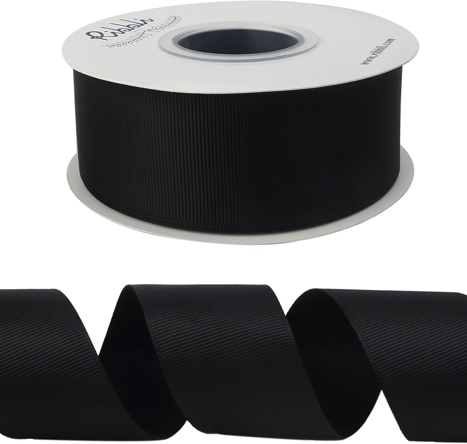 Ribbli Red Grosgrain Ribbon, 1-1/2 inches x Continuous 25 Yards,Use for Bows DIY Hair Accessories,Gift Wrapping,Craft and Sewing(Black)