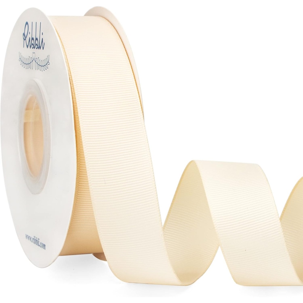 Ribbli Red Grosgrain Ribbon, 1-1/2 inches x Continuous 25 Yards,Use for Bows DIY Hair Accessories,Gift Wrapping,Craft and Sewing(Ivory)