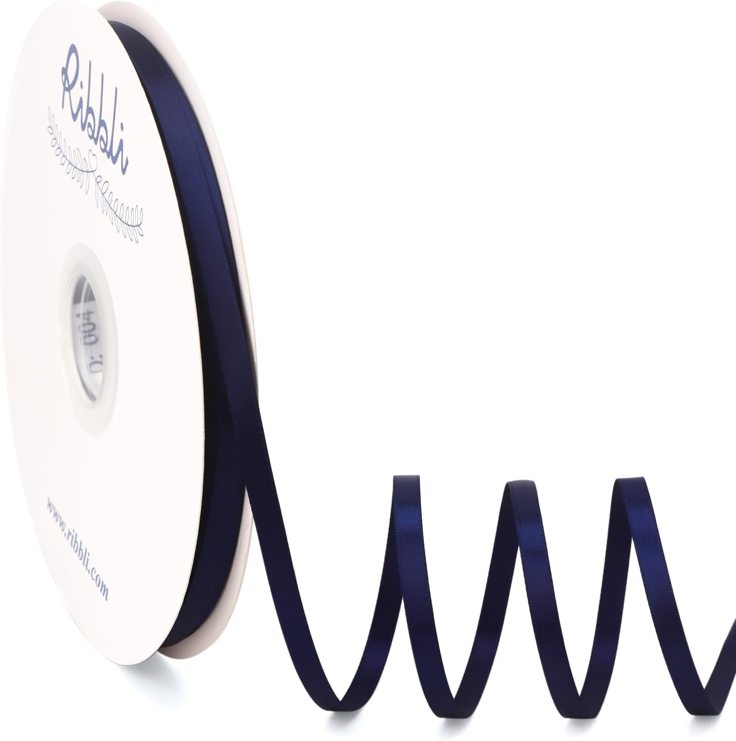 Ribbli Dusty Blue Satin Ribbon Double Faced Satin 1-1/2 Inch x Continuous 50 Yards-Blue Ribbon for Gift Wrapping Crafts Wedding Decoration Bows Bouquet Floral Arrangement(Blue Navy)