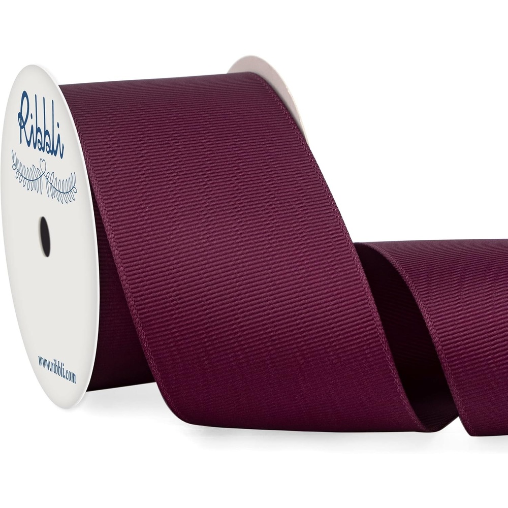 Ribbli Red Grosgrain Ribbon,3 inches x Continuous 10 Yards,Use for Bows DIY Hair Accessories,Gift Wrapping,Craft and Sewing(Dk.Burgundy)
