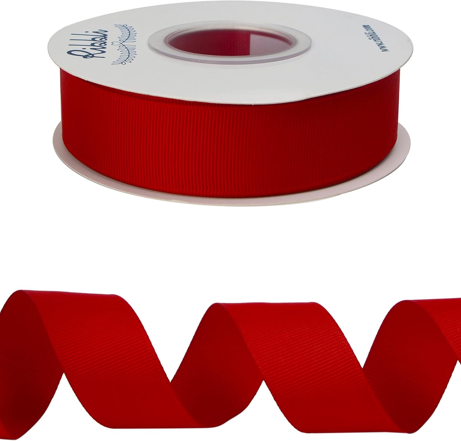 Ribbli Red Grosgrain Ribbon, 1-1/2 inches x Continuous 25 Yards,Use for Bows DIY Hair Accessories,Gift Wrapping,Craft and Sewing(Red)