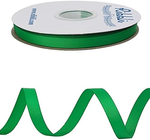 Ribbli Red Grosgrain Ribbon, 3/8 inches x Continuous 50 Yards,Use for Bows DIY Hair Accessories,Gift Wrapping,Craft and Sewing(Emerald Green)