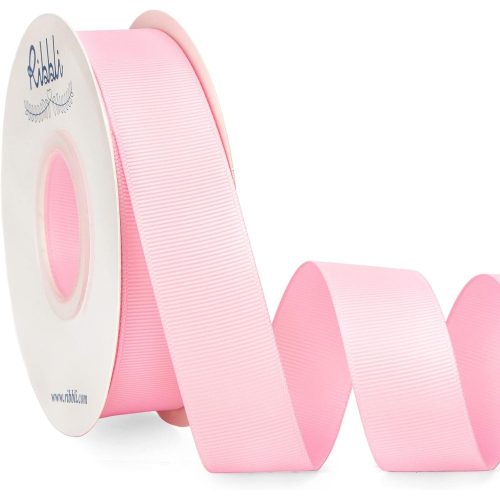 Ribbli Red Grosgrain Ribbon, 1-1/2 inches x Continuous 25 Yards,Use for Bows DIY Hair Accessories,Gift Wrapping,Craft and Sewing(Pearl Pink)