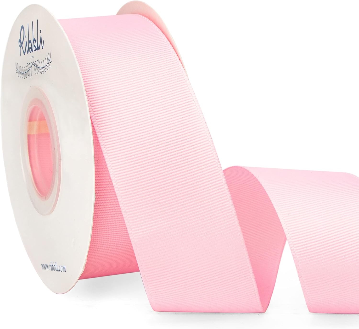 Ribbli Red Grosgrain Ribbon, 1-1/2 inches x Continuous 25 Yards,Use for Bows DIY Hair Accessories,Gift Wrapping,Craft and Sewing(Pearl Pink)
