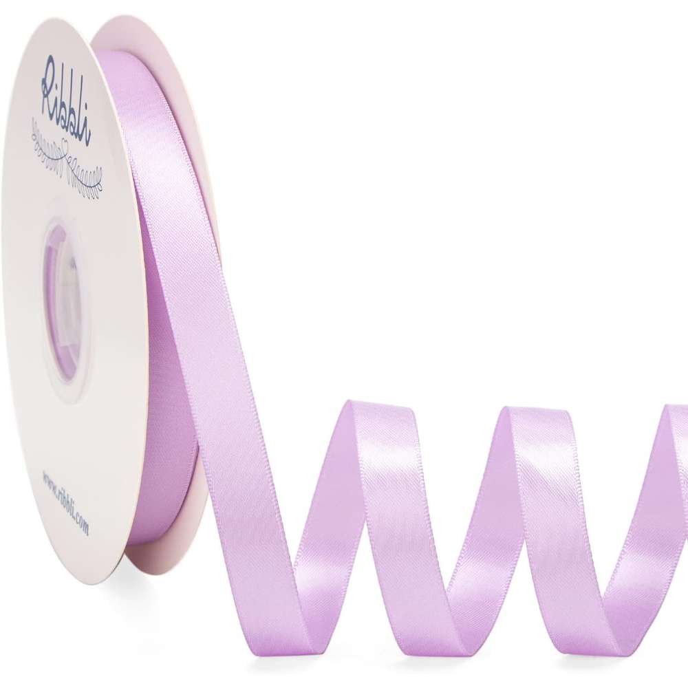 Ribbli Dusty Sage Satin Ribbon Double Faced Satin 1/2 inch x Continuous 50 Yards-Spring Moss Ribbon for Gift Wrapping Crafts Wedding Decoration Bows Bouquet Floral Arrangement(Orchid Light)