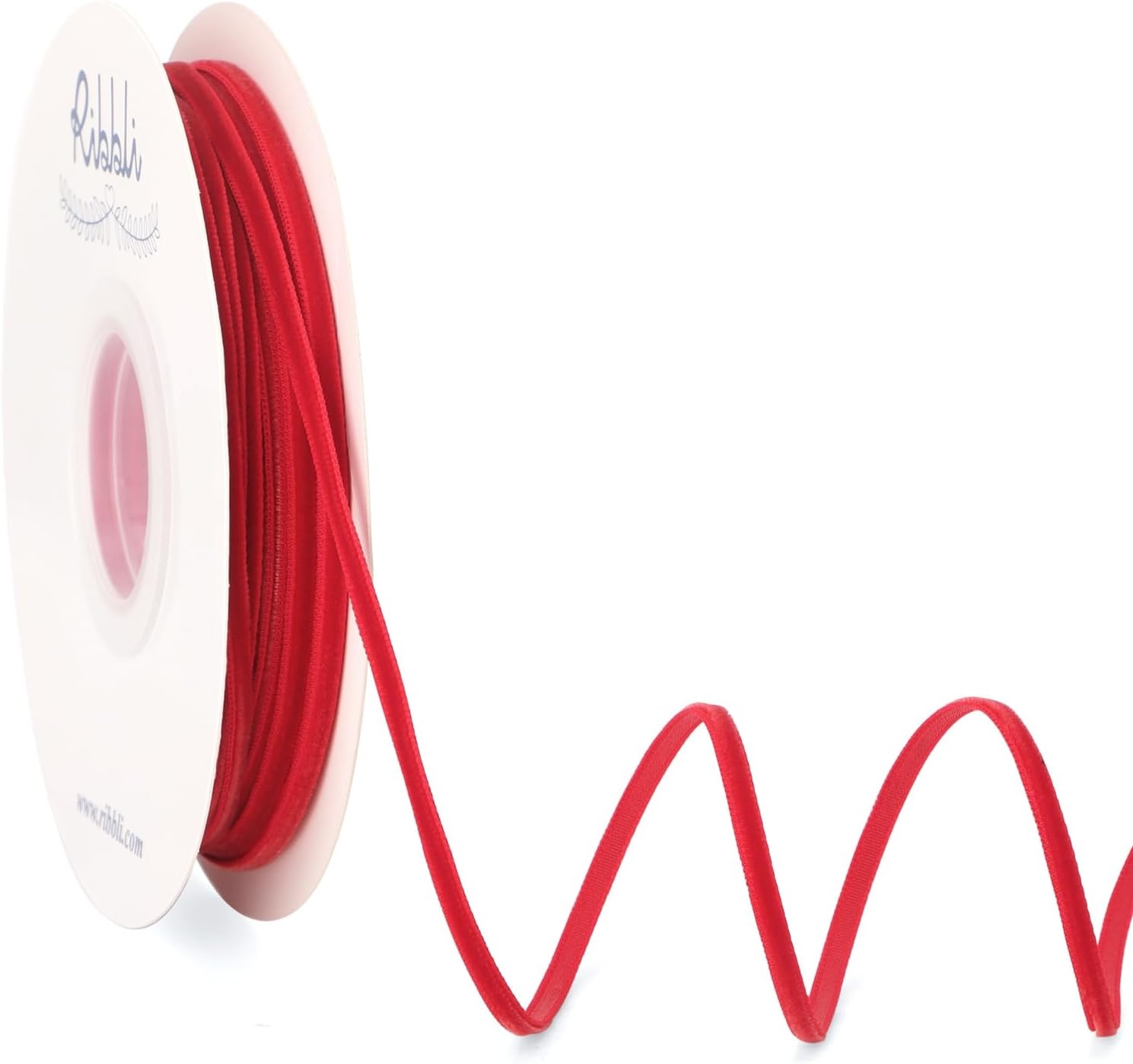 Ribbli Sage Green Velvet Ribbon 1/8 Inches Continuous 25 Yard Spool Sage Green Christmas Ribbon for Gift Wrapping Crafts Home Decor(Red)