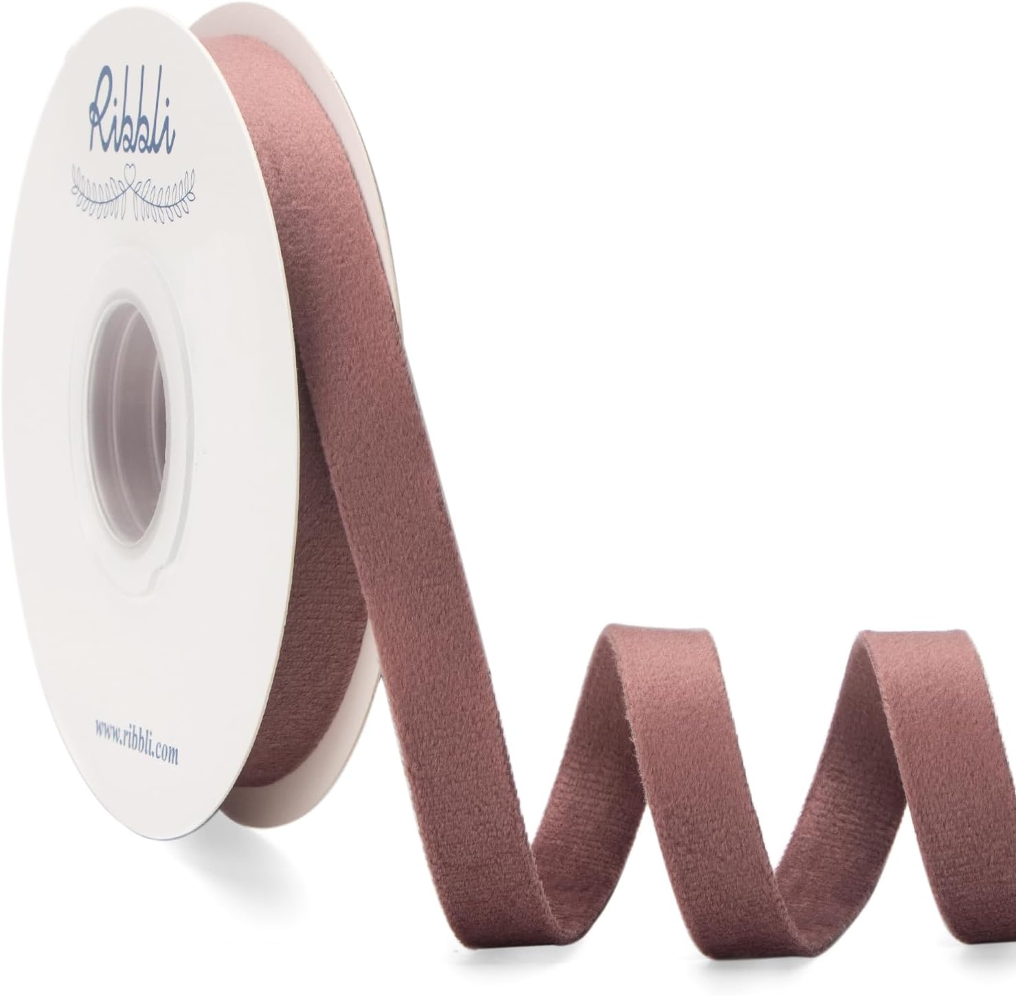 Ribbli Antique Gold Velvet Ribbon Double Faced 1 Inch 10-Yard Spool Gold Ribbon Use for Christmas Tree Ornaments Gift Wrapping Wreath Decoration Wedding Boutonnieres(Rosy Mauve)