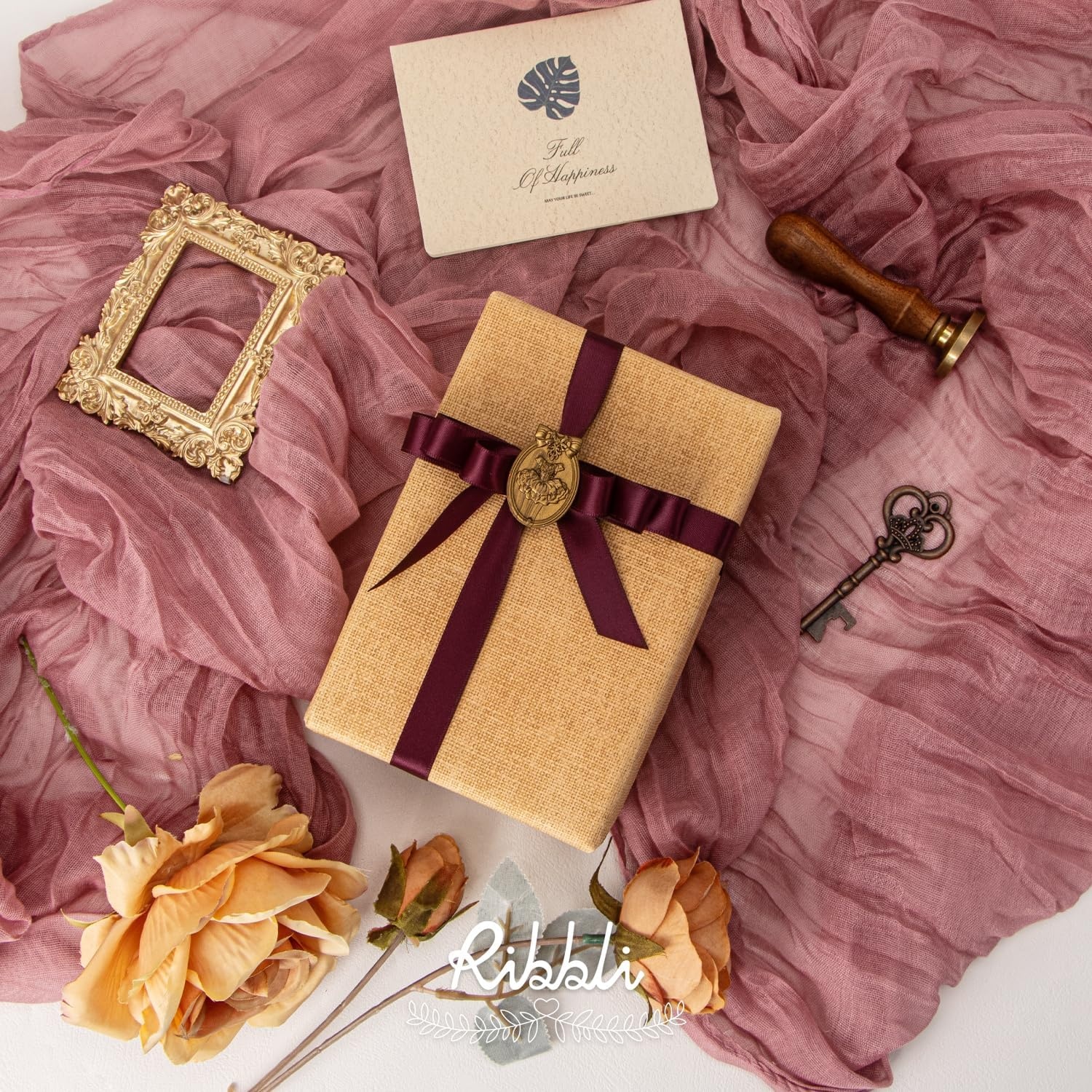 Ribbli Dusty Sage Satin Ribbon Double Faced Satin 1/2 inch x Continuous 50 Yards-Spring Moss Ribbon for Gift Wrapping Crafts Wedding Decoration Bows Bouquet Floral Arrangement(Dk.Burgundy)
