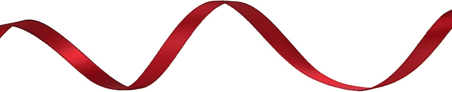 Ribbli Double Faced Rose Gold Satin Ribbon,3/8 x Continuous 25 Yards,Use for Bows Bouquet,Gift Wrapping,Floral Arrangement(Red Scarlet)