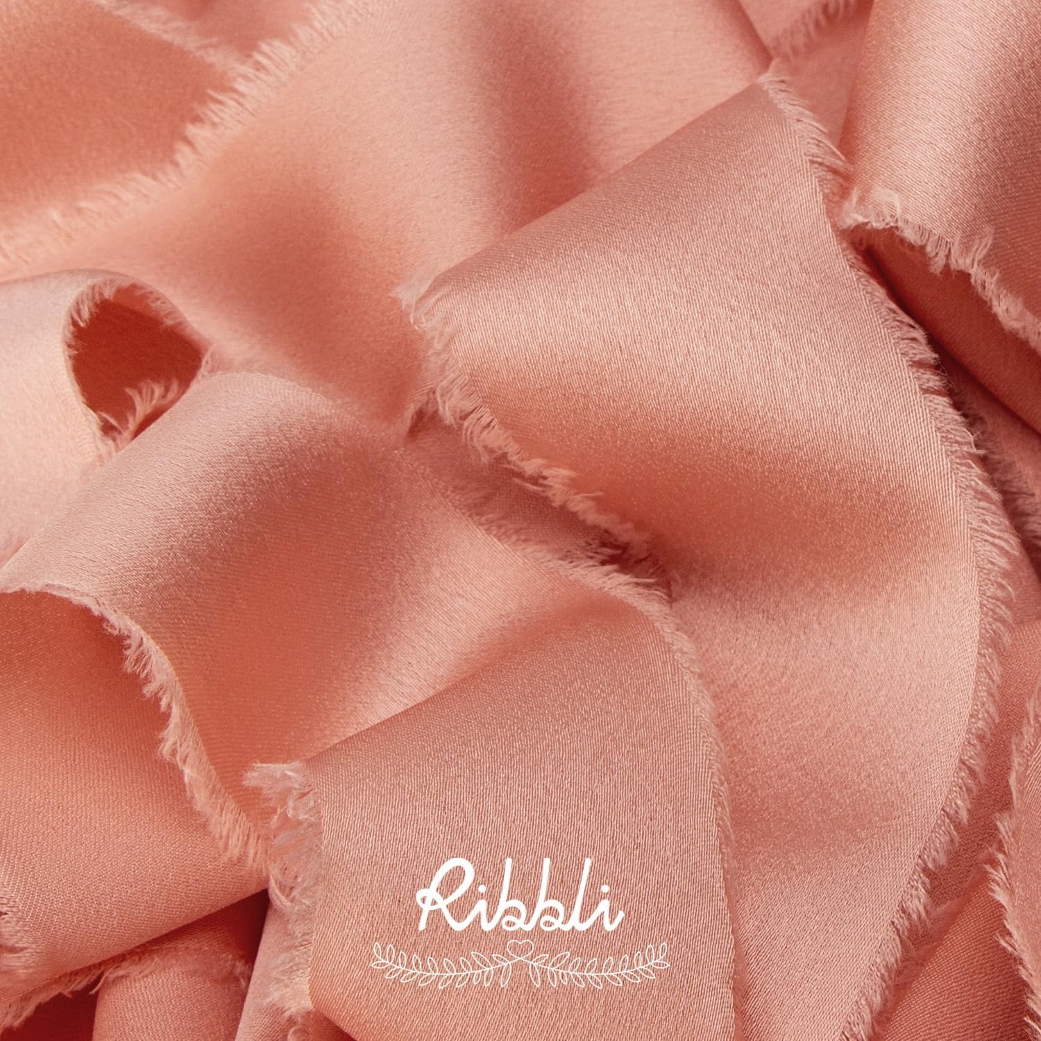 Ribbli Terracotta Silk Satin Ribbon 1.5 Inch x 30 Yard Handmade Frayed Chiffon Burnt Orange Ribbon for Gift Wrapping Wedding Invitations Bridal Bouquets Home Decor(Rose Gold)