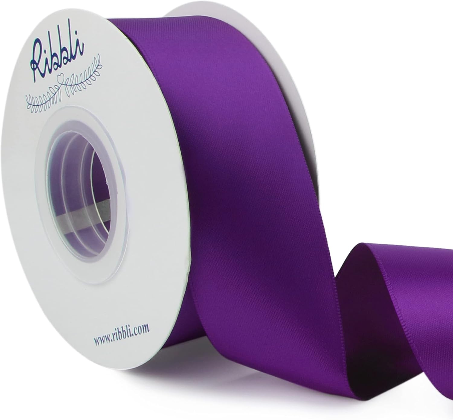 Ribbli Double Faced Rose Gold Satin Ribbon,3/8 x Continuous 25 Yards,Use for Bows Bouquet,Gift Wrapping,Floral Arrangement(Purple)