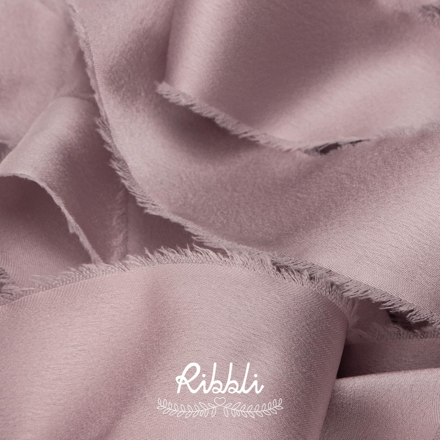 Ribbli Terracotta Silk Satin Ribbon 1.5 Inch x 30 Yard Handmade Frayed Chiffon Burnt Orange Ribbon for Gift Wrapping Wedding Invitations Bridal Bouquets Home Decor(Antique Mauve)