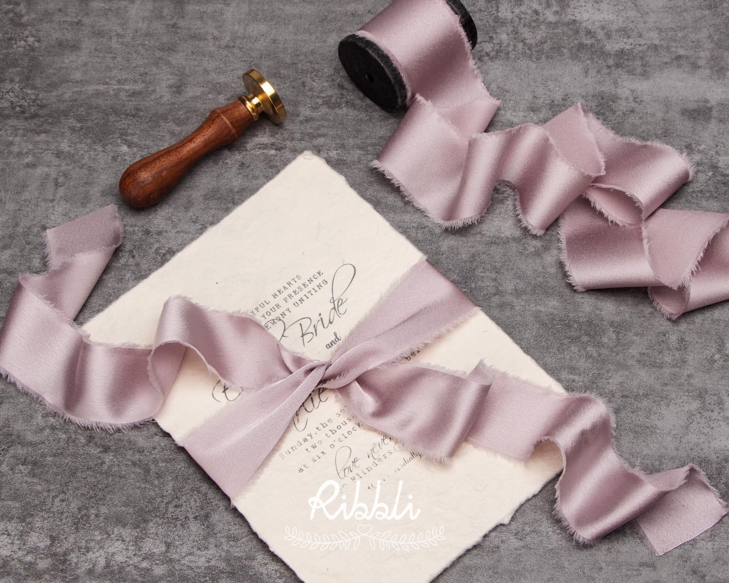 Ribbli Terracotta Silk Satin Ribbon 1.5 Inch x 30 Yard Handmade Frayed Chiffon Burnt Orange Ribbon for Gift Wrapping Wedding Invitations Bridal Bouquets Home Decor(Antique Mauve)