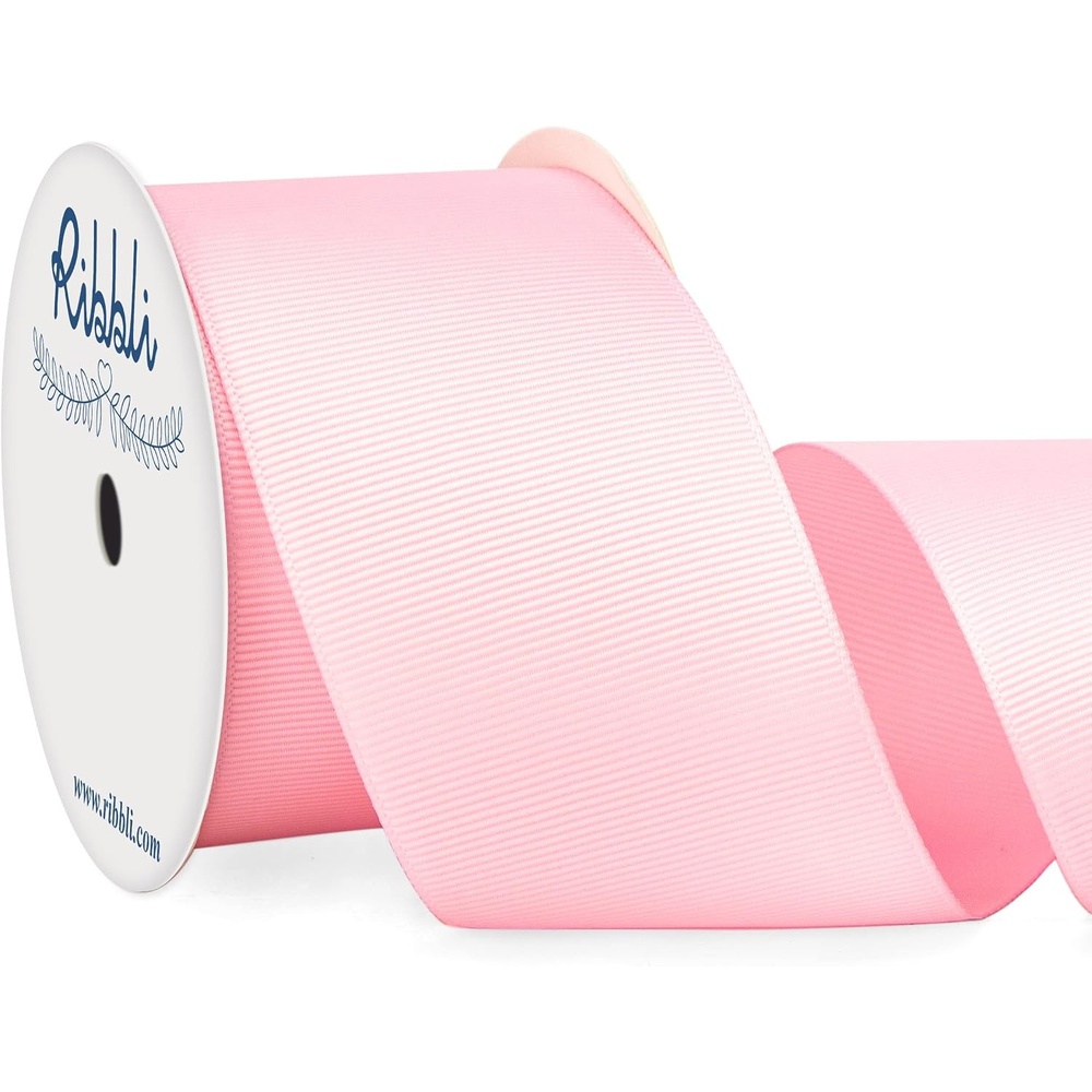 Ribbli Red Grosgrain Ribbon,3 inches x Continuous 10 Yards,Use for Bows DIY Hair Accessories,Gift Wrapping,Craft and Sewing(Pearl Pink)