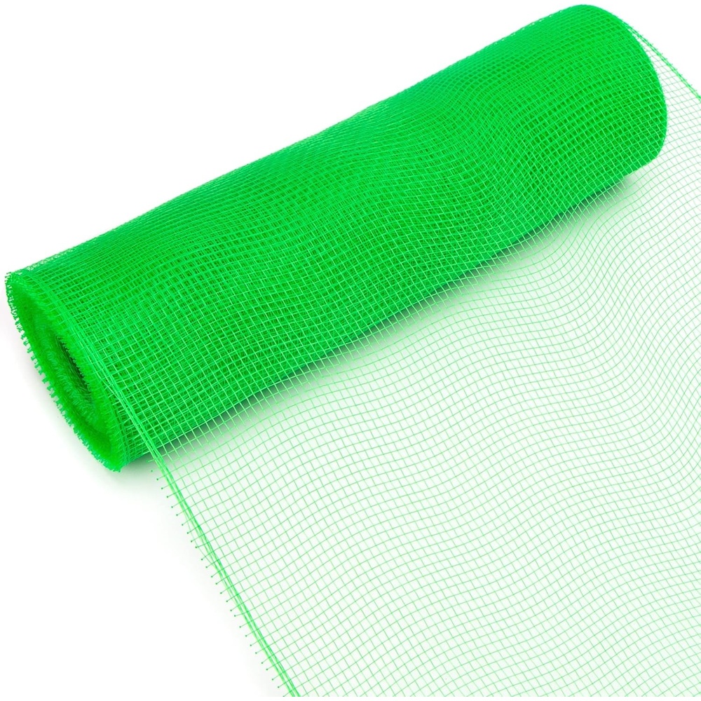 Ribbli Cream Mesh Ribbon,10 inch x 30 feet(10Yard), Christmas Ribbon for Wreath Swags and Christmas Tree Decoration (Non-Metallic)(Lime)