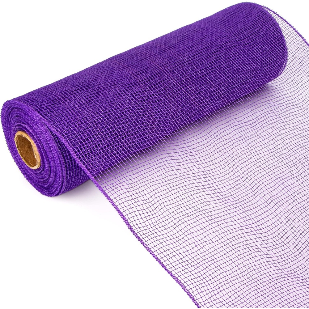 Ribbli Cream Mesh Ribbon,10 inch x 30 feet(10Yard), Christmas Ribbon for Wreath Swags and Christmas Tree Decoration (Non-Metallic)(Purple)