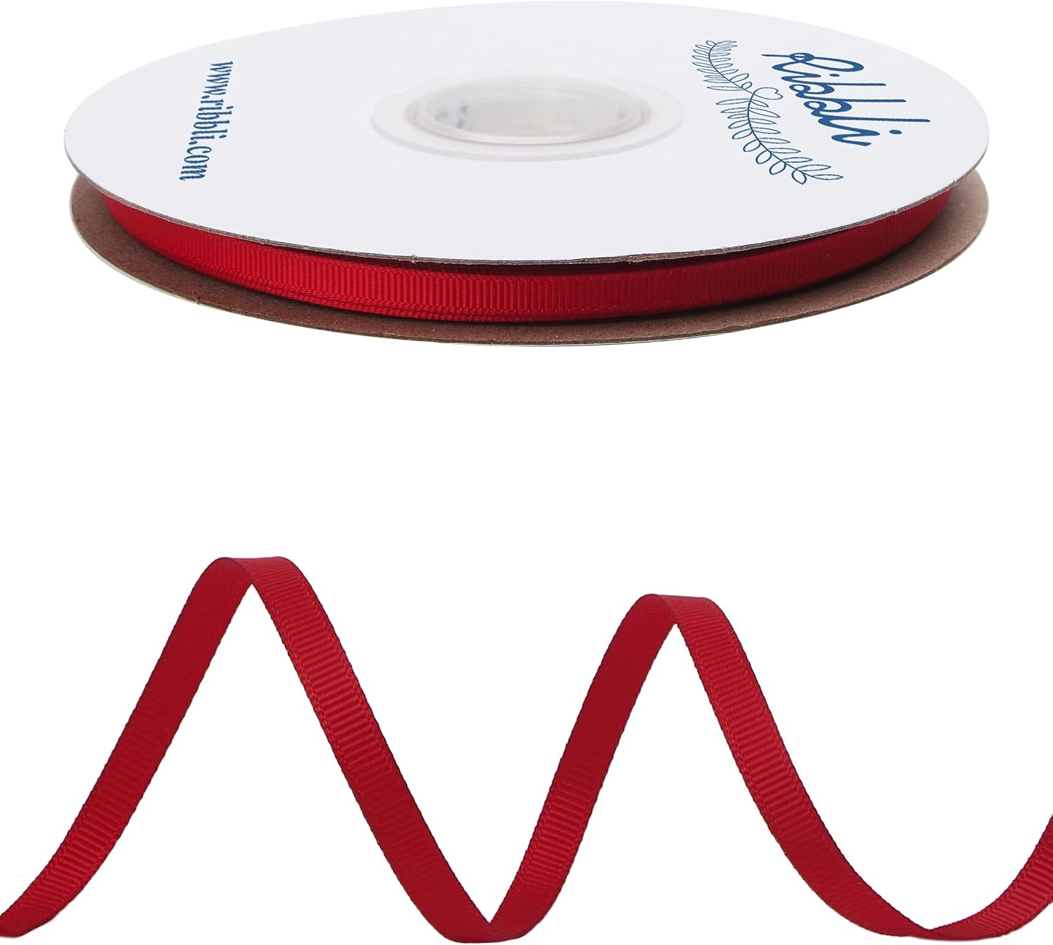 Ribbli Red Grosgrain Ribbon, 3/8 inches x Continuous 50 Yards,Use for Bows DIY Hair Accessories,Gift Wrapping,Craft and Sewing(Red)