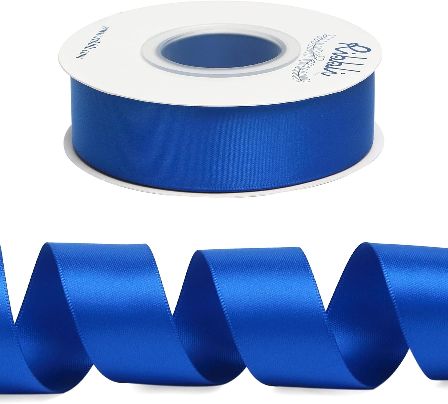 Ribbli Double Faced Rose Gold Satin Ribbon,3/8 x Continuous 25 Yards,Use for Bows Bouquet,Gift Wrapping,Floral Arrangement(Blue Royal)
