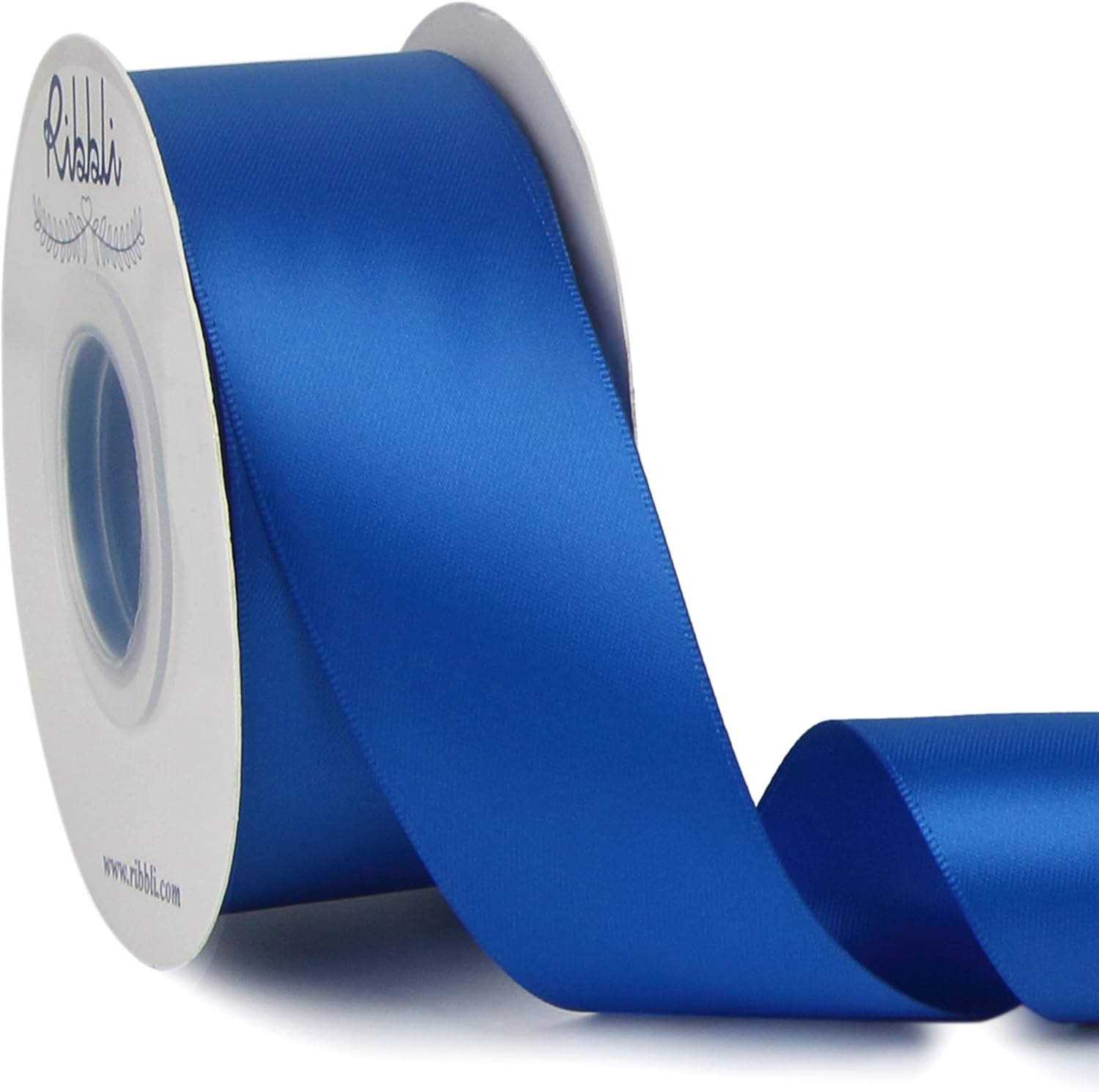 Ribbli Double Faced Rose Gold Satin Ribbon,3/8 x Continuous 25 Yards,Use for Bows Bouquet,Gift Wrapping,Floral Arrangement(Blue Royal)