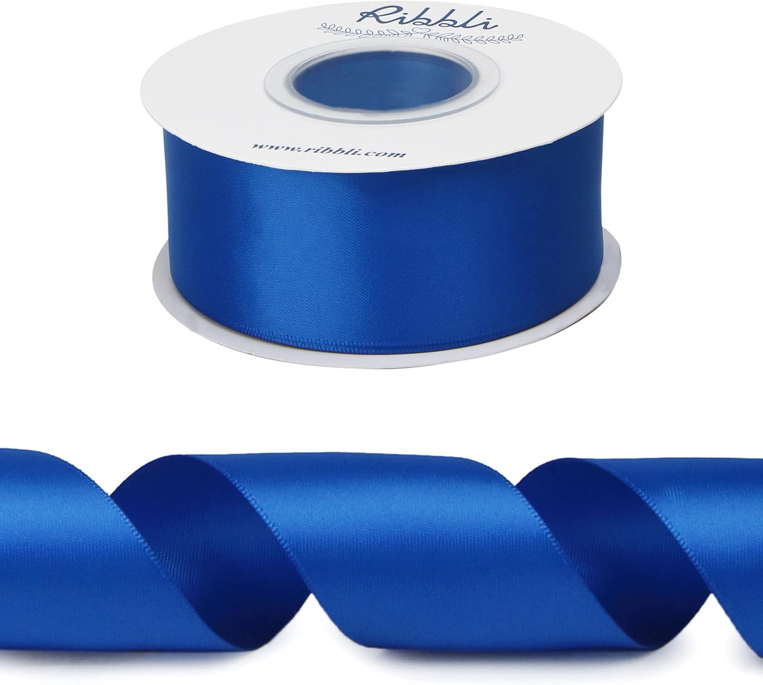 Ribbli Double Faced Rose Gold Satin Ribbon,3/8 x Continuous 25 Yards,Use for Bows Bouquet,Gift Wrapping,Floral Arrangement(Blue Royal)