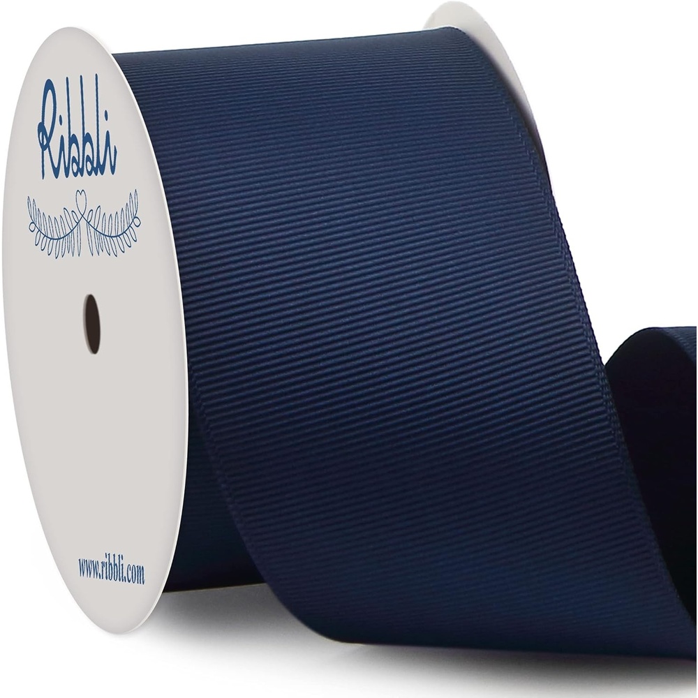 Ribbli Red Grosgrain Ribbon,3 inches x Continuous 10 Yards,Use for Bows DIY Hair Accessories,Gift Wrapping,Craft and Sewing(Navy)