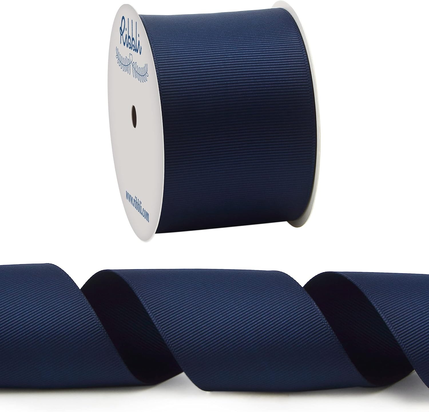 Ribbli Red Grosgrain Ribbon,3 inches x Continuous 10 Yards,Use for Bows DIY Hair Accessories,Gift Wrapping,Craft and Sewing(Navy)