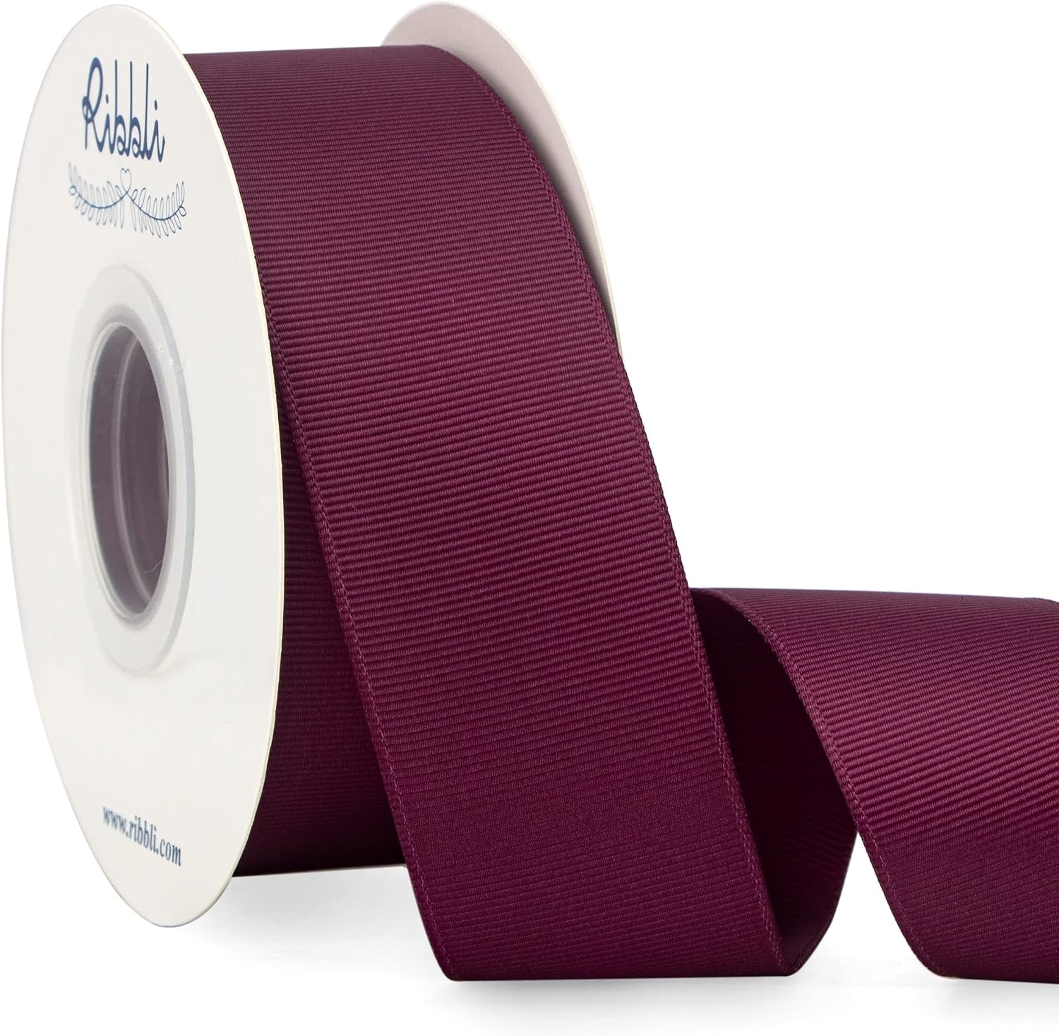 Ribbli Red Grosgrain Ribbon, 1-1/2 inches x Continuous 25 Yards,Use for Bows DIY Hair Accessories,Gift Wrapping,Craft and Sewing(Dk.Burgundy)