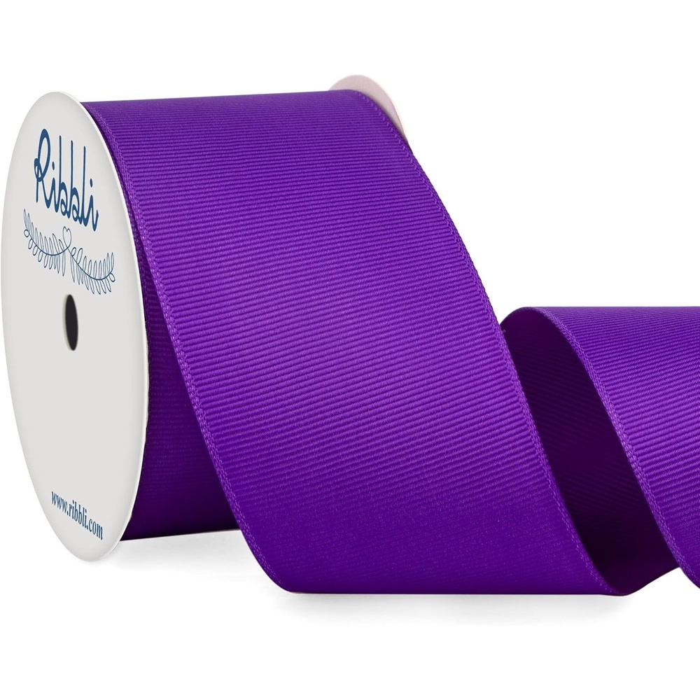 Ribbli Red Grosgrain Ribbon,3 inches x Continuous 10 Yards,Use for Bows DIY Hair Accessories,Gift Wrapping,Craft and Sewing(Purple)
