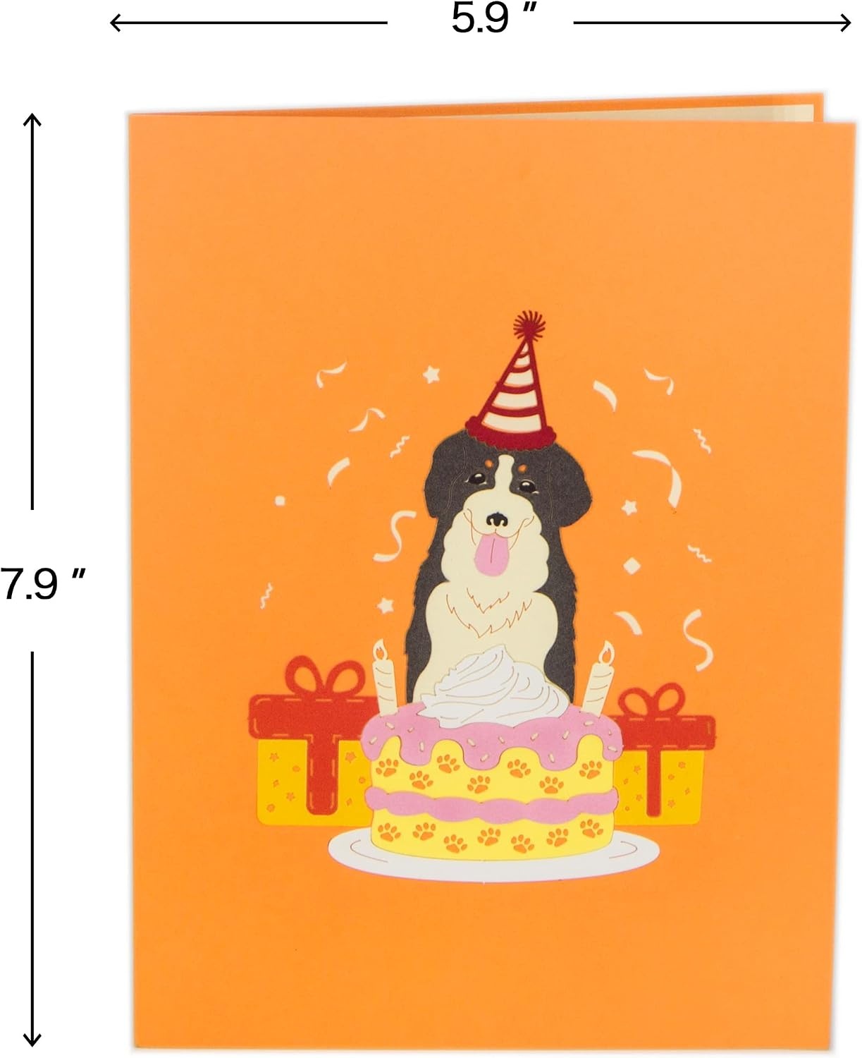 Ribbli Birthday Cake and Dog 3D Pop Up Card Dog Birthday Card Pop Up Birthday Card Birthday Cards, with Envelope