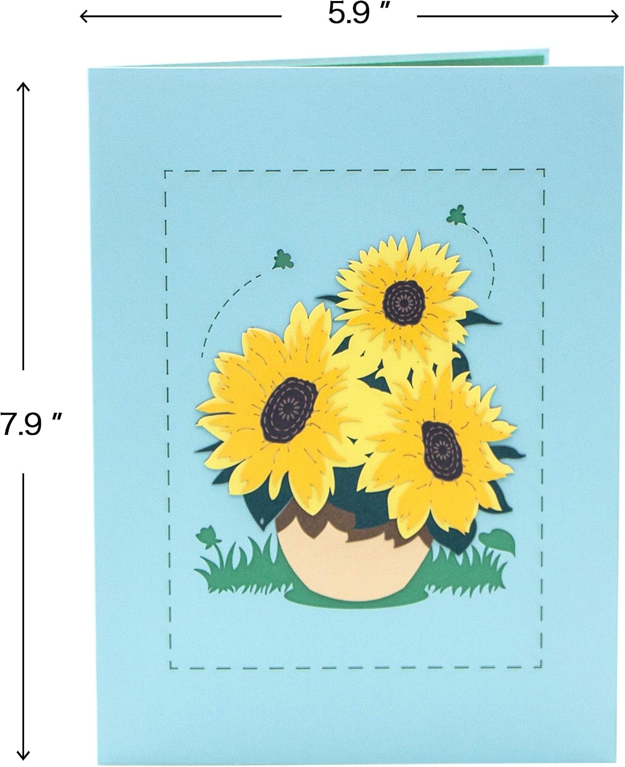 Ribbli Sunflower Thanksgiving Card, 3D Pop Up Greeting Card, Fall Thank You Card, Mothers Day Card, for Birthday, Get Well, for Her Women Mom Wife Sister Daughter Grandma Friend, with Envelope