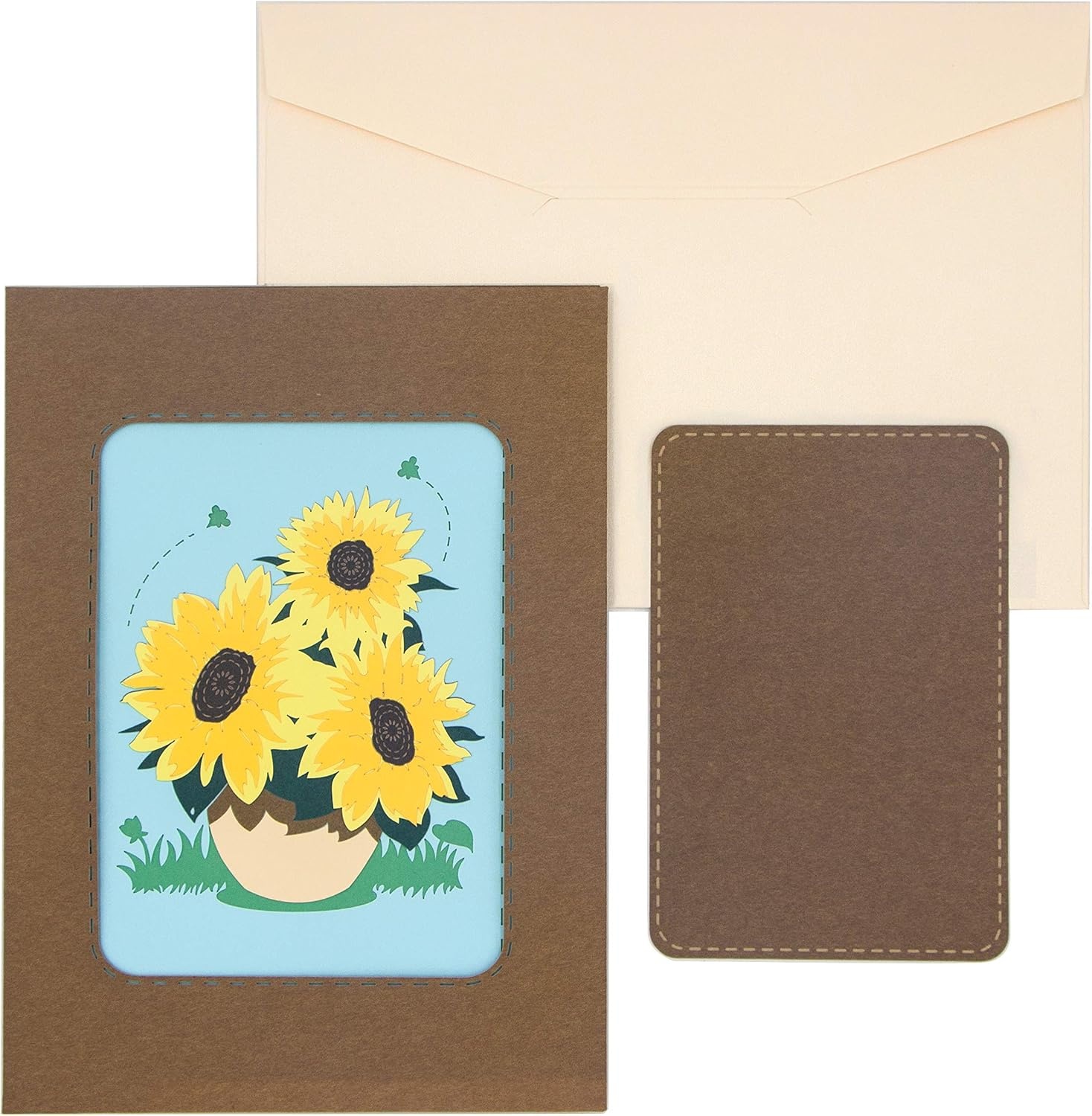 Ribbli Sunflower Thanksgiving Card, 3D Pop Up Greeting Card, Fall Thank You Card, Mothers Day Card, for Birthday, Get Well, for Her Women Mom Wife Sister Daughter Grandma Friend, with Envelope