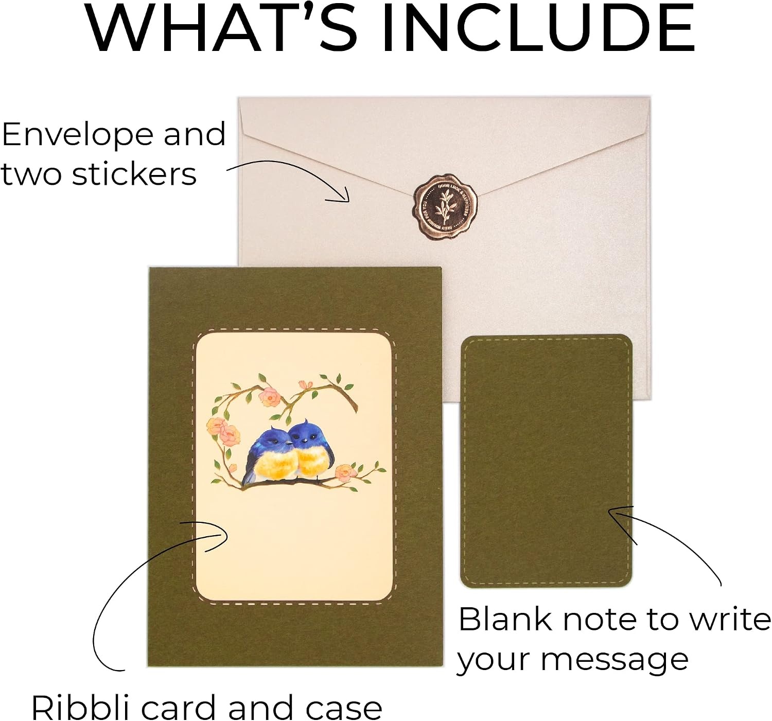 Ribbli Valentine’s Day Cards, 3D Pop Up Love Bird Card, Romantic Card, with Envelope
