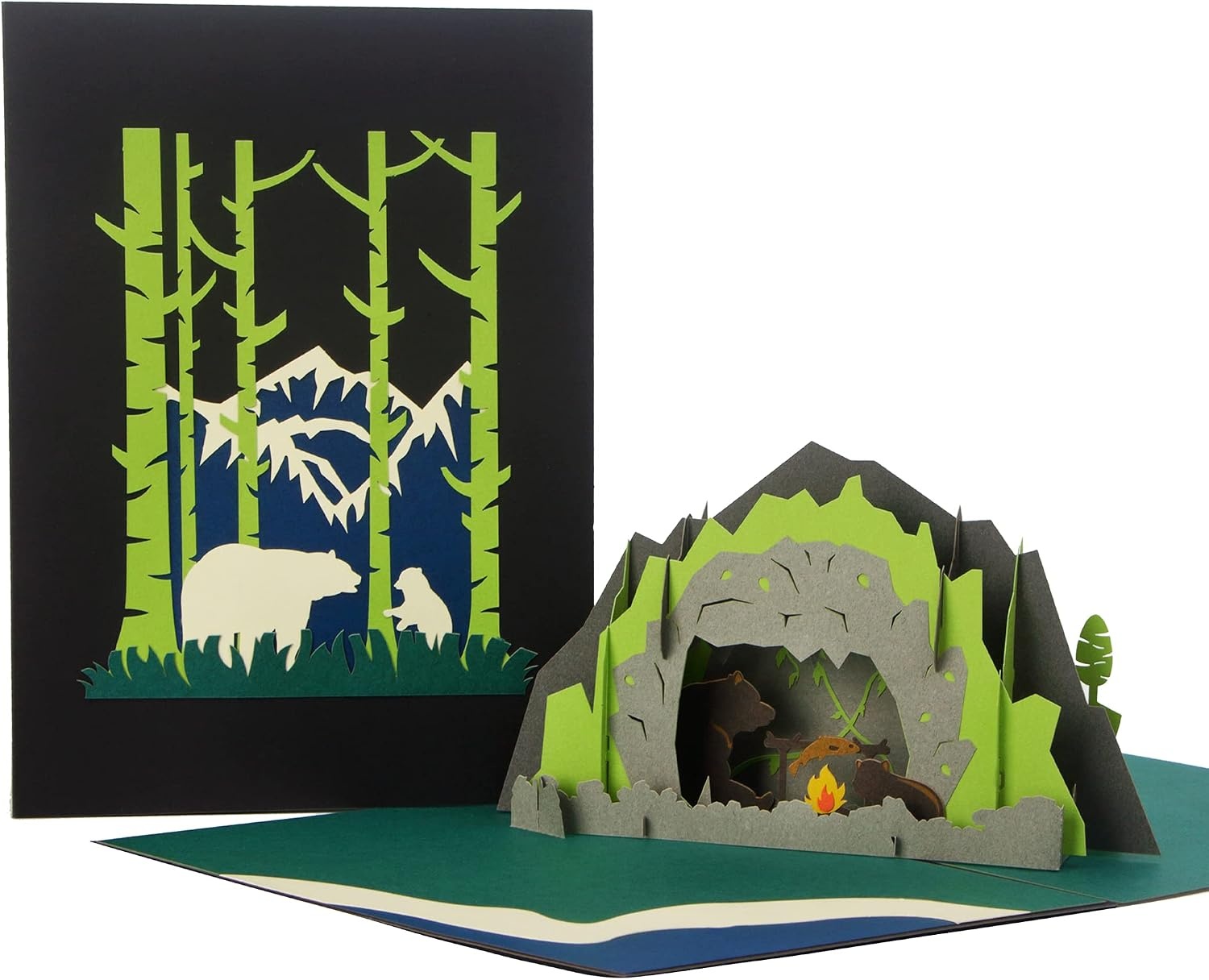 Ribbli Bear Pop Up Card for Birthday Mothers Day Fathers Day, Birthday Gifts for ‌Animal Lover Kids Boy Girl, with Envelope