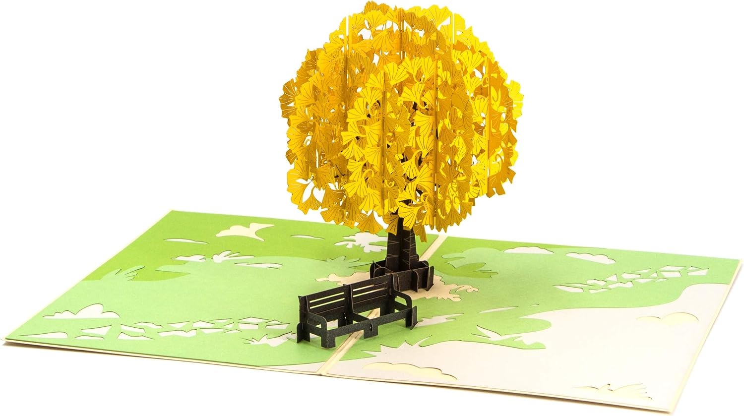Ribbli Ginkgo Handmade 3D Tree Pop Up Card for Birthday Thanksgiving Day Mothers Day, Thinking of You Gift for Men Women Couple Wife Husband, with Envelope