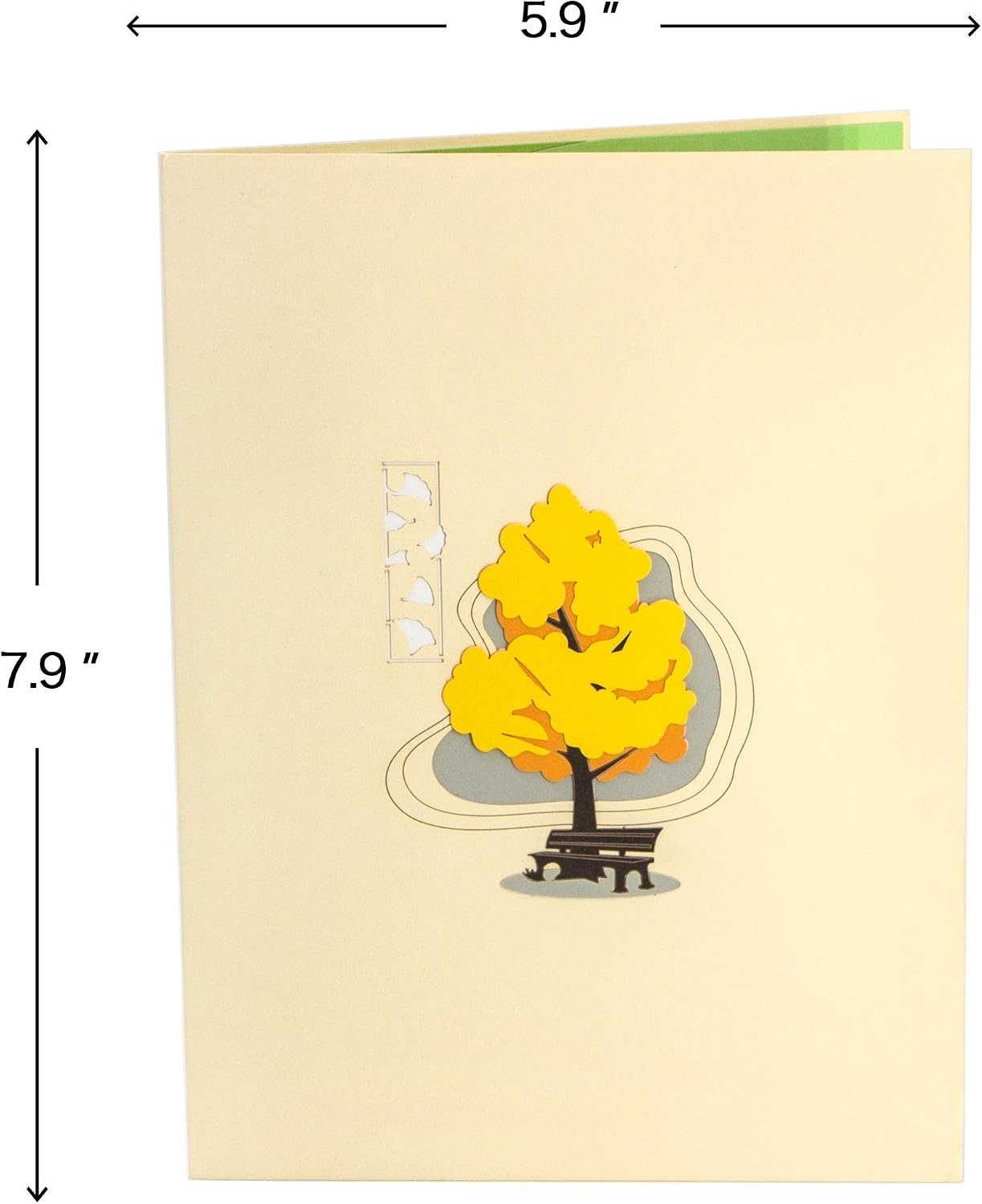 Ribbli Ginkgo Handmade 3D Tree Pop Up Card for Birthday Thanksgiving Day Mothers Day, Thinking of You Gift for Men Women Couple Wife Husband, with Envelope