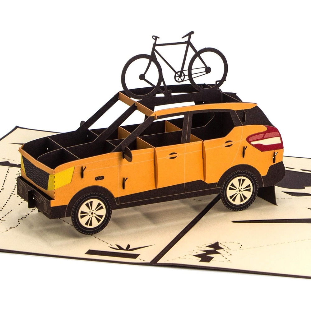 Ribbli SUV Handmade 3D Pop Up Card,Birthday Card,Car Card,Jeep Card,For Get Well,Thank You,Congratulations,Fathers Day Card,For Him,Men,Dad,Husband,Boyfriend,Brother,Boy,Son,Kid,Friend,with Envelope