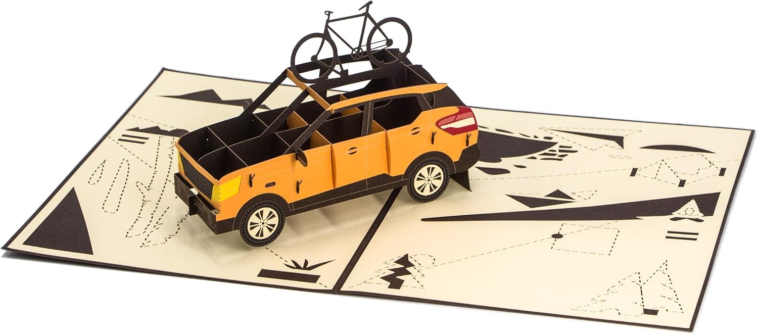 Ribbli SUV Handmade 3D Pop Up Card,Birthday Card,Car Card,Jeep Card,For Get Well,Thank You,Congratulations,Fathers Day Card,For Him,Men,Dad,Husband,Boyfriend,Brother,Boy,Son,Kid,Friend,with Envelope