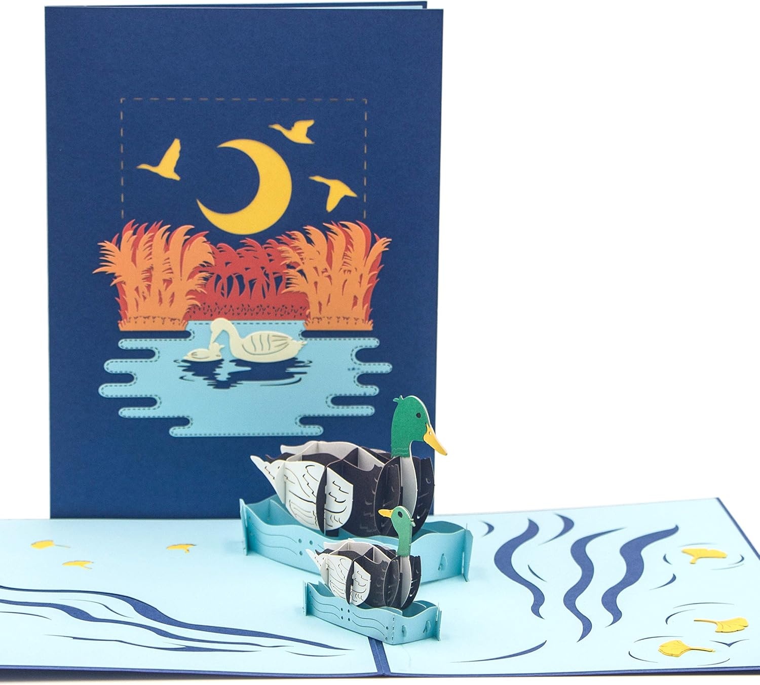 Ribbli Duck 3D Handmade Greeting Pop Up Card for Birthday Mothers Day Fathers Day Thank You Thanksgiving Day, Birthday Gift for Men Women Kids Duck Lover, with Envelope