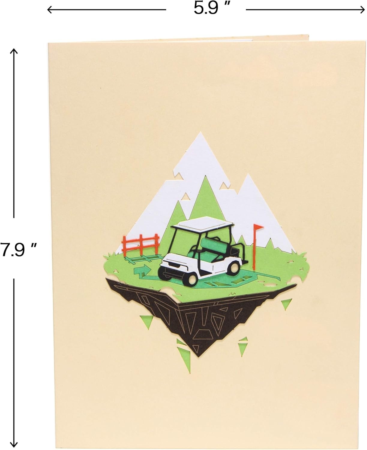 Ribbli Golf Birthday Cards, Golf Cart Pop Up Card for Fathers Day, Golf Gift for Dad Father Grandpa Friend, with Envelope
