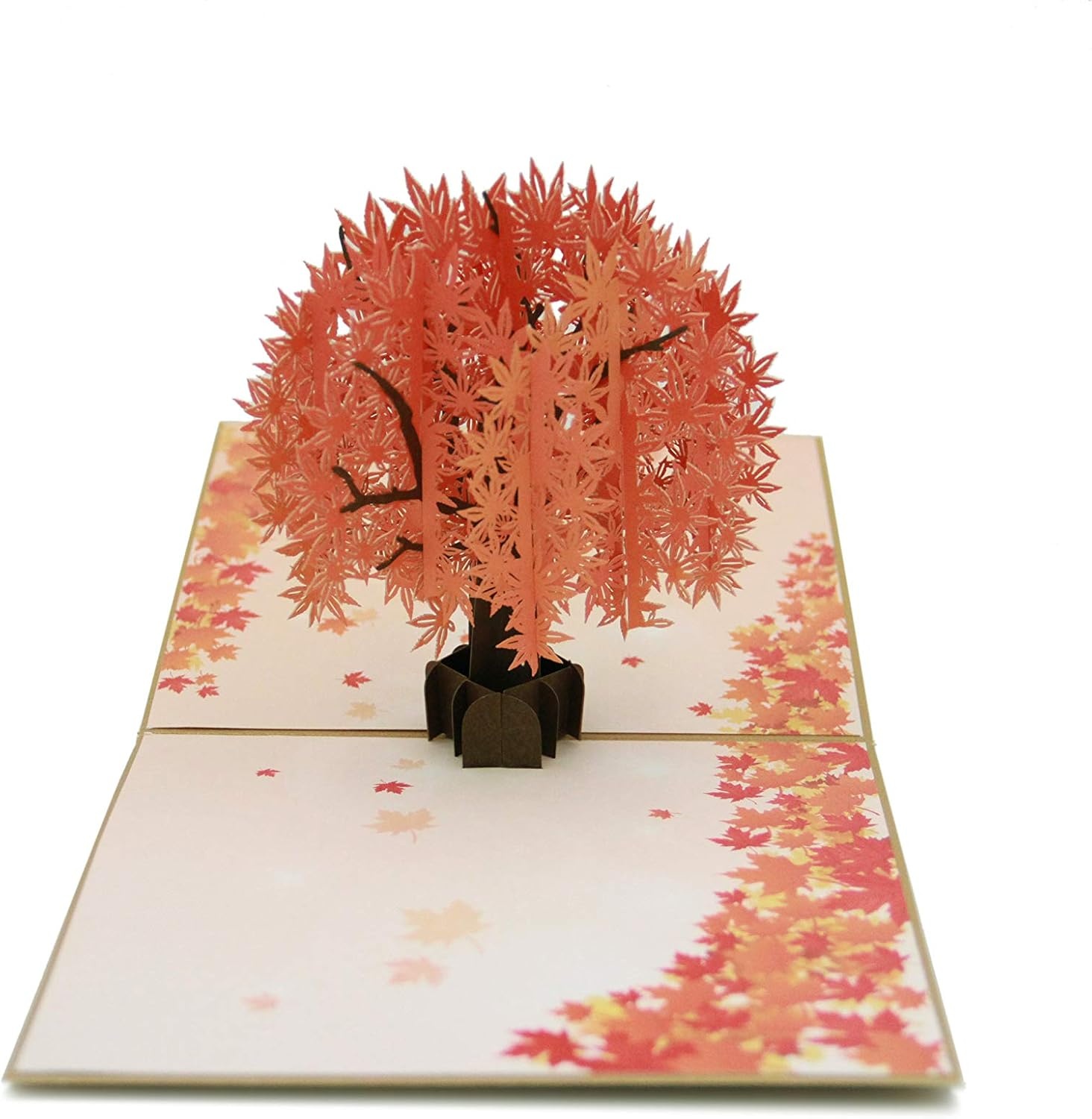 Ribbli Maple 3D Pop Up Card,Greeting Card,Thank You Card,Anniversary Card, For Birthday,Father’s Day,Mother’s Day,Valentine’s Day,Wedding,Graduation,Thanksgiving,Christmas,Any Occasion