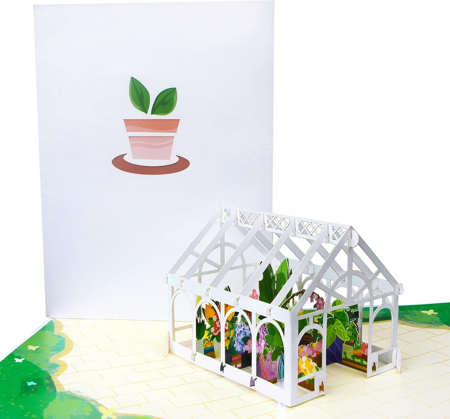 Ribbli Greenhouse 3D Greeting Pop Up Card for Birthday Mothers Day Valentines Day, 3D Pop Up Cards for Her Mom Wife Women Sister Grandma, with Envelope