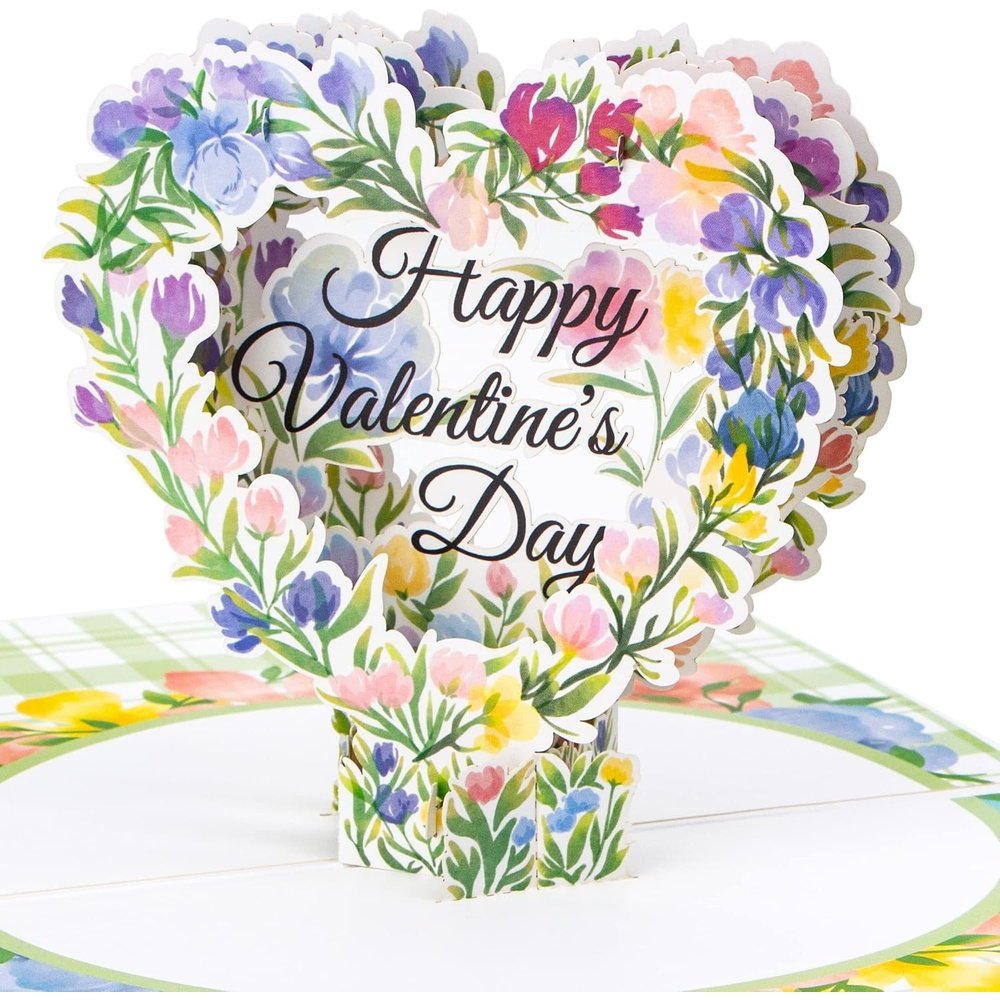 Ribbli Valentines Day Cards,Valentines Pop Up Card, Happy Valentine’s Day Card, Valentines Day Card for Wife, Floral Valentines Card for Her, Romantic Card for Girlfriend,with Envelope