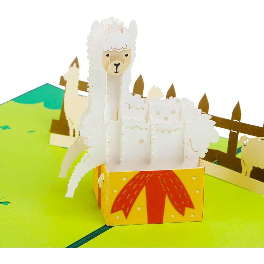 Ribbli Birthday Cards, Llama Handmade 3D Pop Up Card, Llama Birthday Gifts for Men Women Kids, with Envelope