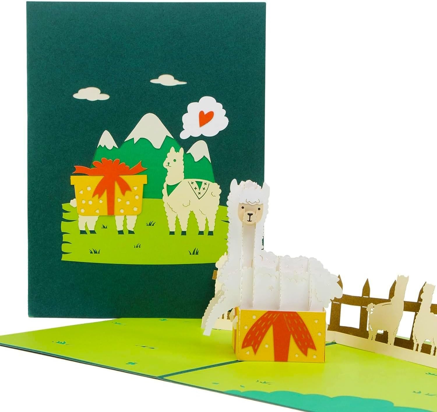 Ribbli Birthday Cards, Llama Handmade 3D Pop Up Card, Llama Birthday Gifts for Men Women Kids, with Envelope