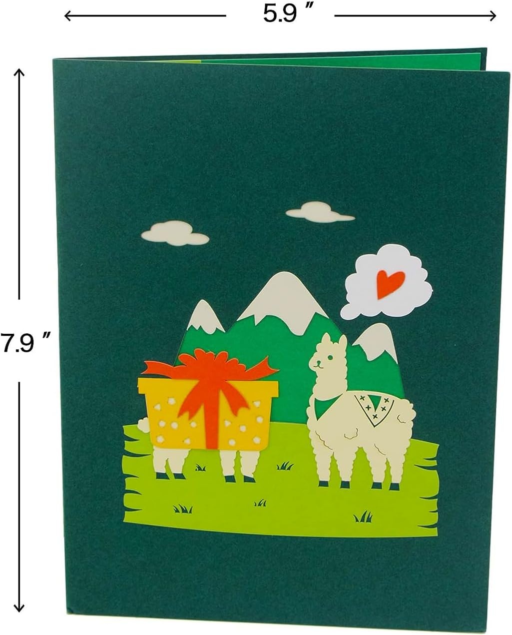 Ribbli Birthday Cards, Llama Handmade 3D Pop Up Card, Llama Birthday Gifts for Men Women Kids, with Envelope