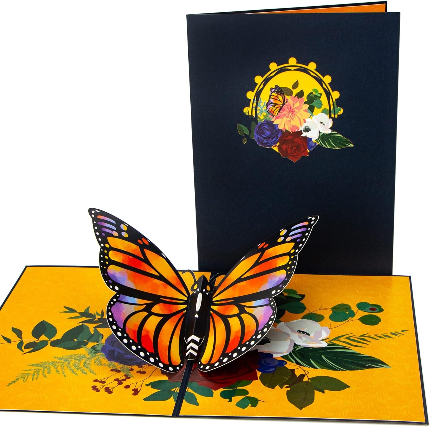 Ribbli Monarch Butterfly Pop Up Card – 3D Butterfly Card for Women, Wife& Mom (Birthday Card, Mothers Day, Thank You, Anniversary)