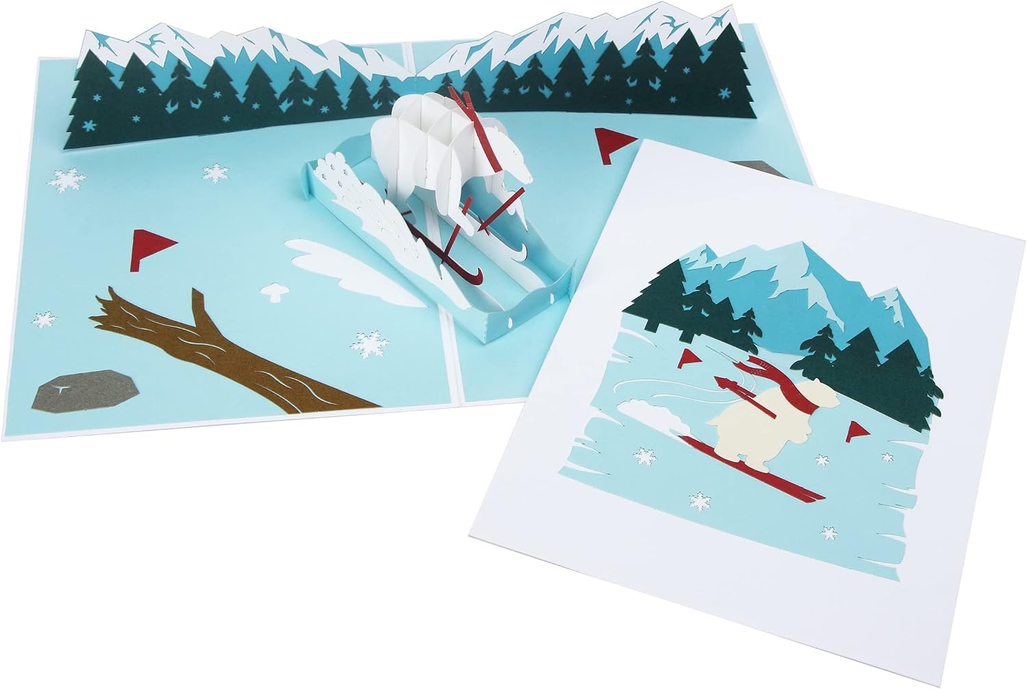 Ribbli Polar Bear Handmade 3D Pop Up Card,Greeting Card,Thank You Card,Anniversary Card,Fathers Day Card,For Birthday,Graduation,Thanksgiving,Christmas,Any Occasion