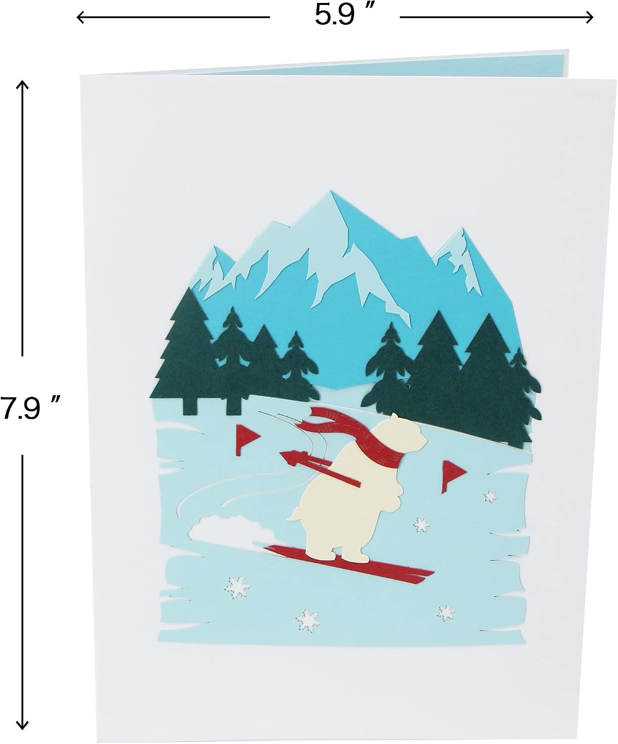 Ribbli Polar Bear Handmade 3D Pop Up Card,Greeting Card,Thank You Card,Anniversary Card,Fathers Day Card,For Birthday,Graduation,Thanksgiving,Christmas,Any Occasion