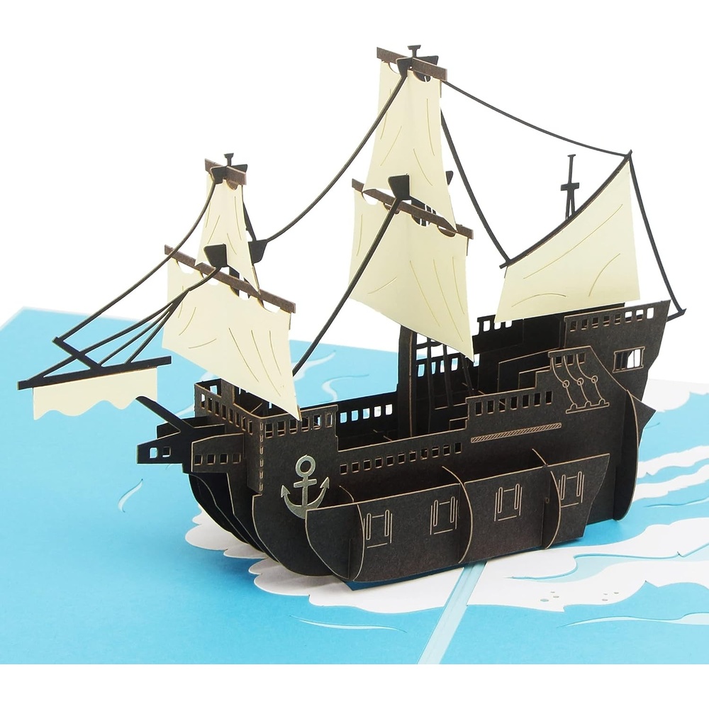 Ribbli Sailboat 3D Pop Up Card, Thank You, Birthday, Father’s Day, Graduation, with Envelope