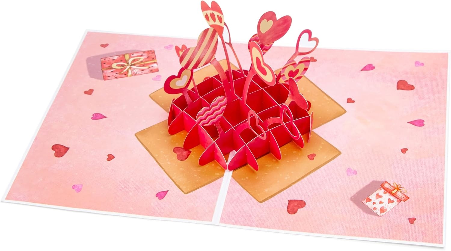 Ribbli Hearts Pop Up Card for All Occasion, Valentines Day Cards, Anniversary Cards, Romantic Card, Birthday Card for Her Women Mom Wife Daughter Girlfriend, with Envelope